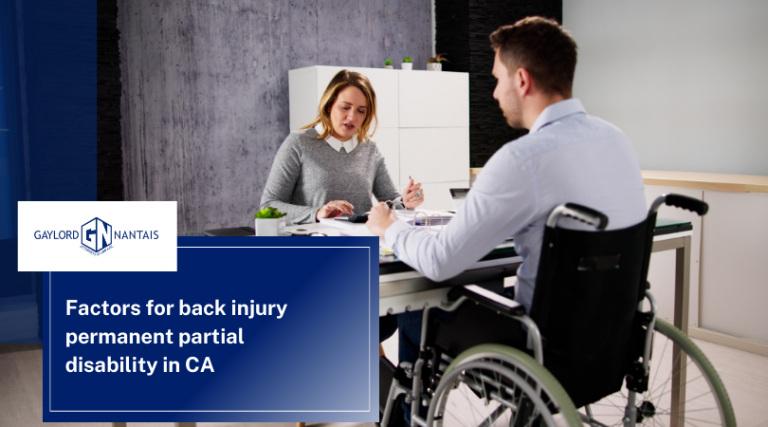 Factors for back injury permanent partial disability in CA | GN