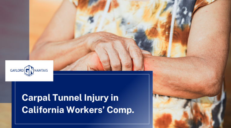 Carpal Tunnel Injury in California Workers’ Comp.