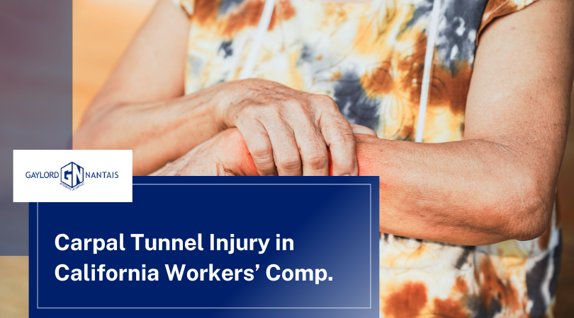 Carpal Tunnel Injury in California Workers’ Comp.